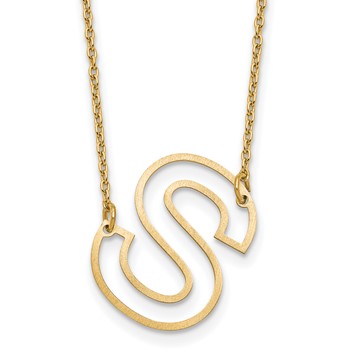 Sterling Silver/Gold-Plated Sideways Cut Out Initial S Necklace