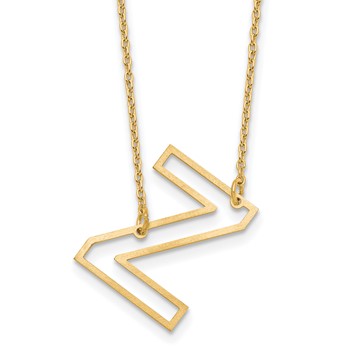 Sterling Silver/Gold-Plated Sideways Cut Out Initial Z Necklace