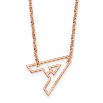 Sterling Silver/Rose-gold Sideways Cut-out Initial A Necklace
