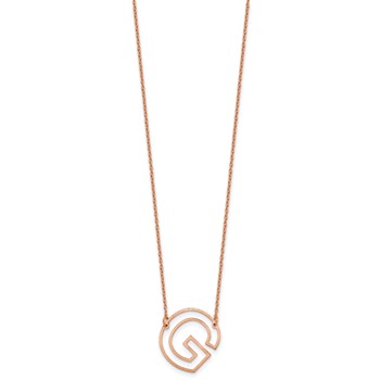 Sterling Silver/Rose Gold-Plated Sideways Cut Out Initial G Necklace — alternate view
