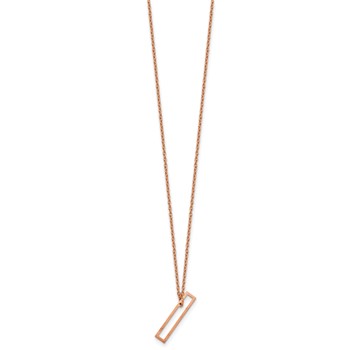 Sterling Silver/Rose Gold-Plated Sideways Cut Out Initial I Necklace — alternate view