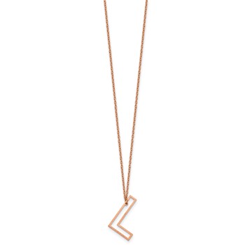 Sterling Silver/Rose Gold-Plated Sideways Cut Out Initial L Necklace — alternate view