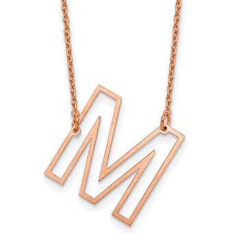 Sterling Silver/Rose Gold-Plated Sideways Cut Out Initial M Necklace