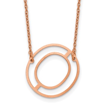 Sterling Silver/Rose Gold-Plated Sideways Cut Out Initial O Necklace