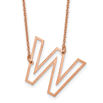 Sterling Silver/Rose Gold-Plated Sideways Cut Out Initial W Necklace