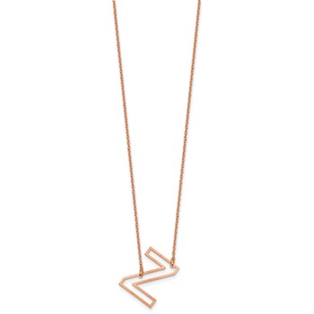 Sterling Silver/Rose Gold-Plated Sideways Cut Out Initial Z Necklace — alternate view