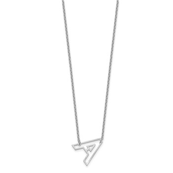 Sterling Silver/Rhod-plated Sideways Cut-out Initial A Necklace — alternate view