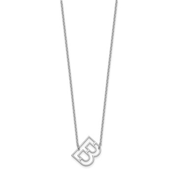 Sterling Silver Sideways Cut Out Initial B Necklace — alternate view