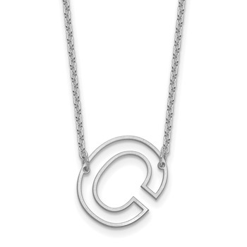 Sterling Silver Sideways Cut Out Initial C Necklace