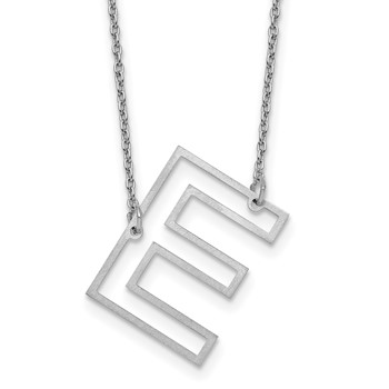 Sterling Silver Sideways Cut Out Initial E Necklace