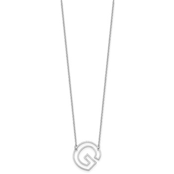 Sterling Silver Sideways Cut Out Initial G Necklace — alternate view
