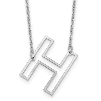 Sterling Silver Sideways Cut Out Initial H Necklace
