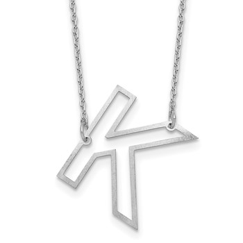 Sterling Silver Sideways Cut Out Initial K Necklace
