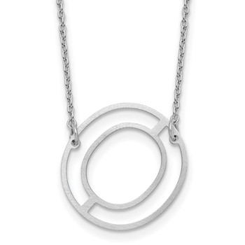 Sterling Silver Sideways Cut Out Initial O Necklace