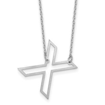 Sterling Silver Sideways Cut Out Initial X Necklace