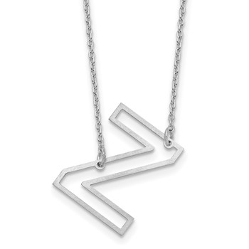 Sterling Silver Sideways Cut Out Initial Z Necklace