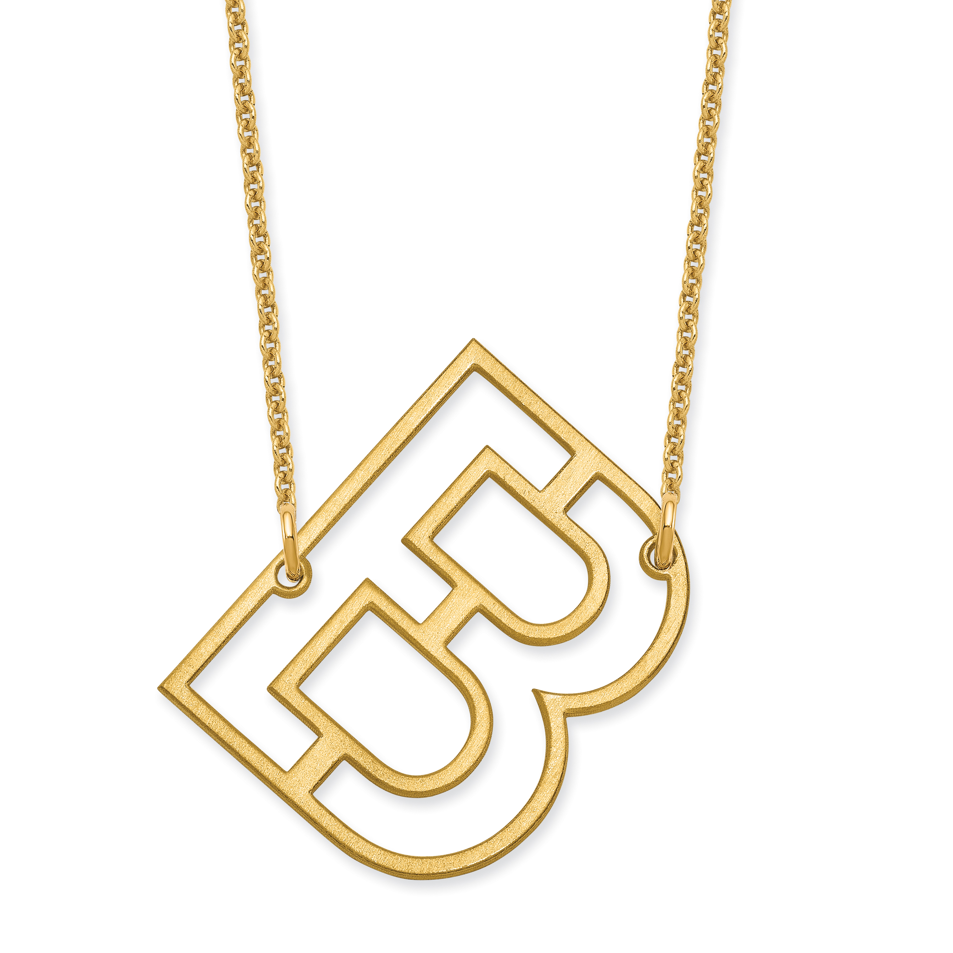 10k Yellow Gold Sideways Cut Out Initial B Necklace