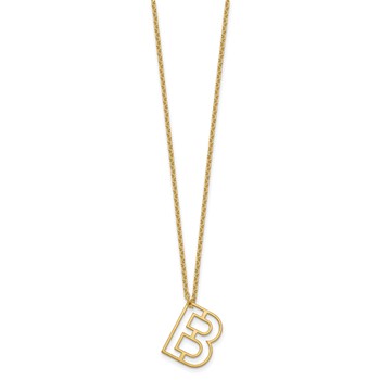 Sterling Silver/Gold-plated Cut-out Initial Slide Necklace — alternate view