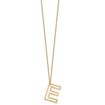 Sterling Silver/Gold-Plated Cut Out Slide Initial E Necklace — alternate view