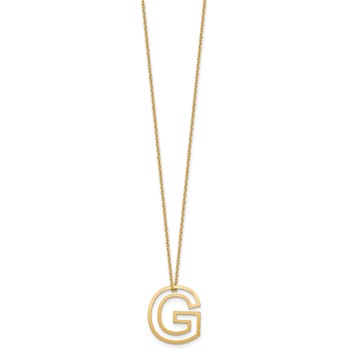 Sterling Silver/Gold-Plated Cut Out Slide Initial G Necklace — alternate view
