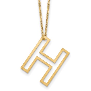 Sterling Silver/Gold-Plated Cut Out Slide Initial H Necklace