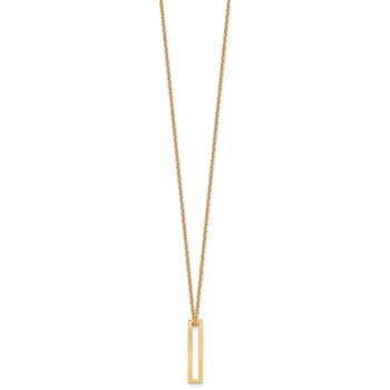 Sterling Silver/Gold-Plated Cut Out Slide Initial I Necklace — alternate view