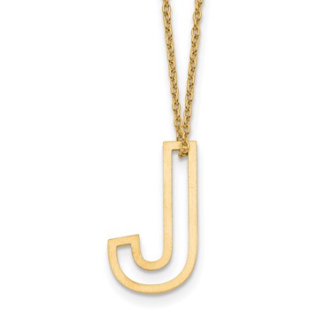 Sterling Silver/Gold-Plated Cut Out Slide Initial J Necklace