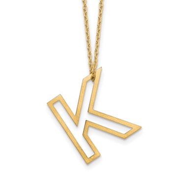 Sterling Silver/Gold-Plated Cut Out Slide Initial K Necklace