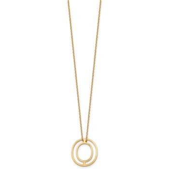 Sterling Silver/Gold-Plated Cut Out Slide Initial O Necklace — alternate view