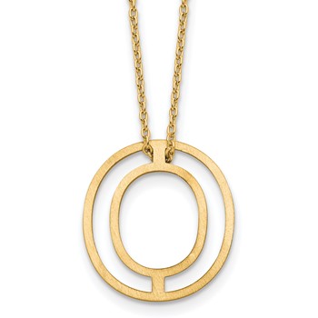 Sterling Silver/Gold-Plated Cut Out Slide Initial O Necklace