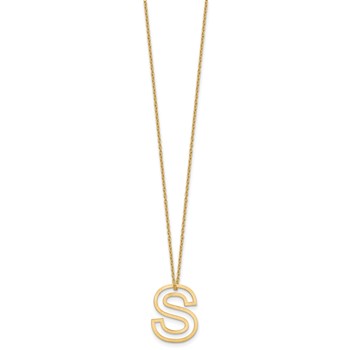 Sterling Silver/Gold-Plated Cut Out Slide Initial S Necklace — alternate view