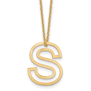 Sterling Silver/Gold-Plated Cut Out Slide Initial S Necklace