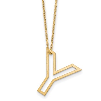 Sterling Silver/Gold-Plated Cut Out Slide Initial Y Necklace
