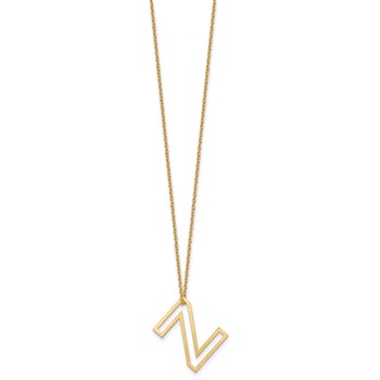 Sterling Silver/Gold-Plated Cut Out Slide Initial Z Necklace — alternate view