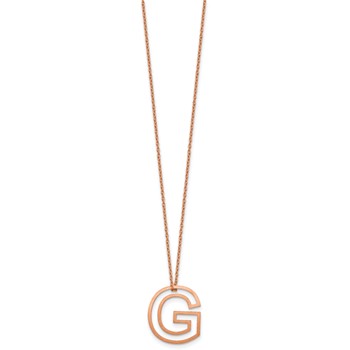 Sterling Silver/Rose Gold-Plated Cut Out Slide Initial G Necklace — alternate view