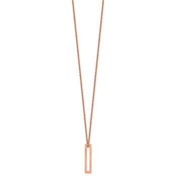 Sterling Silver/Rose Gold-Plated Cut Out Slide Initial I Necklace — alternate view