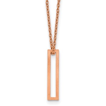 Sterling Silver/Rose Gold-Plated Cut Out Slide Initial I Necklace