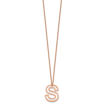 Sterling Silver/Rose Gold-Plated Cut Out Slide Initial S Necklace — alternate view