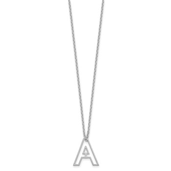 Sterling Silver Cut Out Slide Initial A Necklace — alternate view