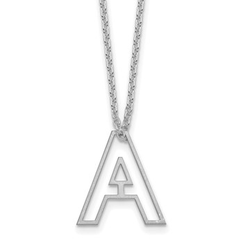Sterling Silver Cut Out Slide Initial A Necklace