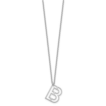 Sterling Silver/Rhodium-plated Cut-out Initial Slide Necklace — alternate view