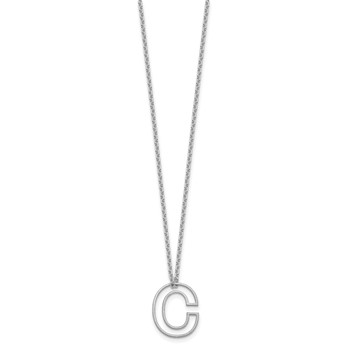Sterling Silver Cut Out Slide Initial C Necklace — alternate view