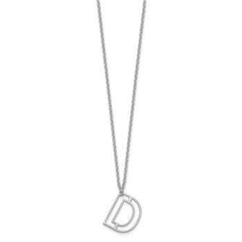 Sterling Silver Cut Out Slide Initial D Necklace — alternate view
