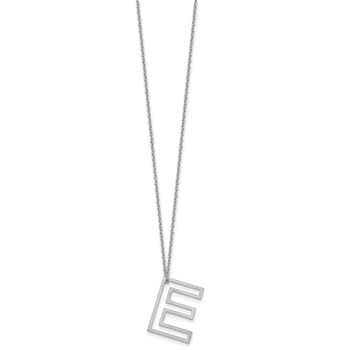 Sterling Silver Cut Out Slide Initial E Necklace — alternate view