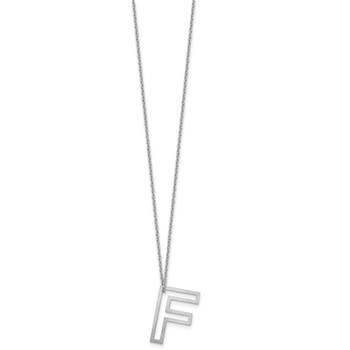 Sterling Silver Cut Out Slide Initial F Necklace — alternate view