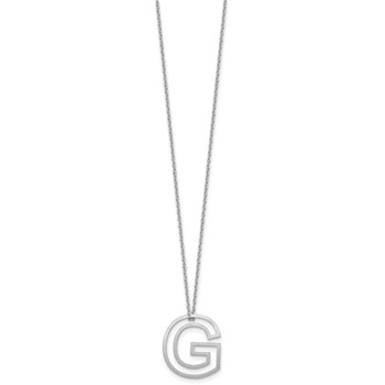 Sterling Silver Cut Out Slide Initial G Necklace — alternate view