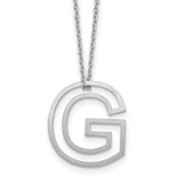 Sterling Silver Cut Out Slide Initial G Necklace