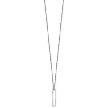 Sterling Silver Cut Out Slide Initial I Necklace — alternate view