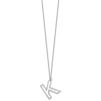 Sterling Silver Cut Out Slide Initial K Necklace — alternate view