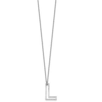 Sterling Silver Cut Out Slide Initial L Necklace — alternate view